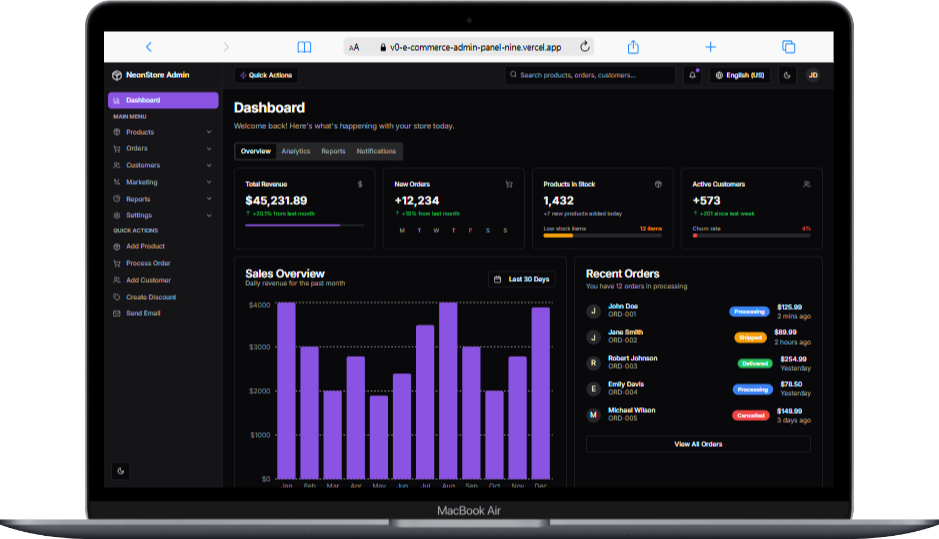 NovaDash — Next-Gen E-Commerce Administration Hub