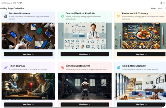 Landing Page Collection — Multi-Industry Template Library